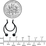 Black Horseshoe Ball Fake Septum Ring Nipple and Clip on Earring