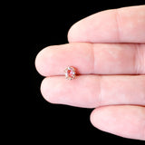 20G 7mm Red Gem Gold Tone Regal Escutcheon L Shape Nose Ring