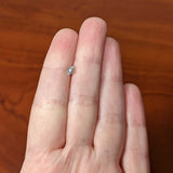 20G 7mm Clear CZ Gem Deco Texture Rhombus L Shape Nose Ring