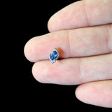 Clear Blue Gem Oval Swirl Barbell Tongue Ring