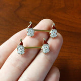 14G 1/2 Clear Gem Gold Tone Decorated Santa Barbell Nipple Ring Set