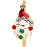20G 5/16 Clear Gem Gold Tone Deco Santa Christmas Nose Hoop