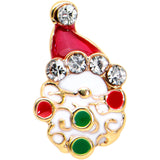 20G 7mm Clear Gem Gold Hue Deco Santa Christmas L Shape Nose Ring