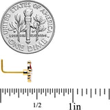 20G 7mm Clear Gem Gold Hue Deco Santa Christmas L Shape Nose Ring