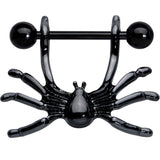 14G 7/16 Black Crawly Spider Halloween Nipple Shield Set
