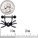 14G 7/16 Black Crawly Spider Halloween Nipple Shield Set