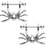 14G 7/16 Crawly Spider Halloween Nipple Shield Set
