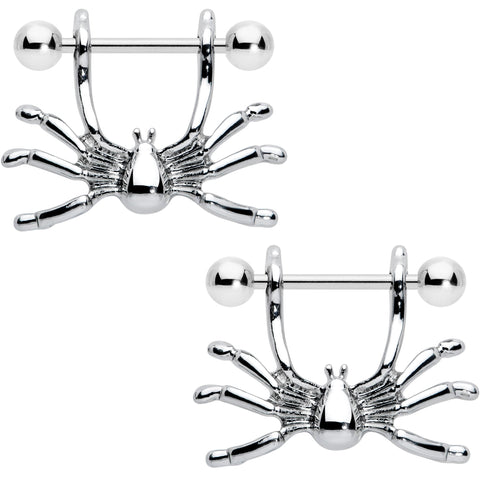 14G 7/16 Crawly Spider Halloween Nipple Shield Set