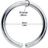 20G 1/4 Grade 23 Titanium Bendable Hoop Ring