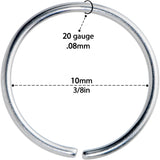 20G 3/8 Grade 23 Titanium Bendable Hoop Ring