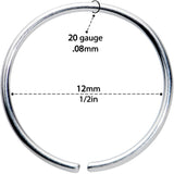 20G 1/2 Grade 23 Titanium Bendable Hoop Ring