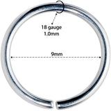 18G 9mm Grade 23 Titanium Bendable Hoop Ring