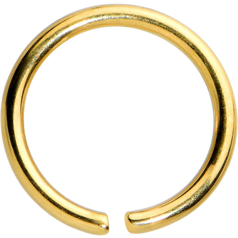 20G 1/4 Gold Tone PVD Grade 23 Titanium Bendable Hoop Ring