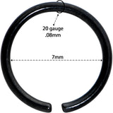 20G 7mm Black PVD Grade 23 Titanium Bendable Hoop Ring