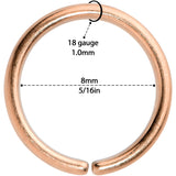18G 5/16 Rose Gold Hue PVD Grade 23 Titanium Bendable Hoop Ring