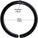 18G 5/16 Black PVD Grade 23 Titanium Bendable Hoop Ring