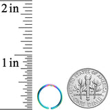 18G 3/8 Rainbow PVD Grade 23 Titanium Bendable Hoop Ring
