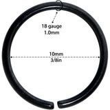 18G 3/8 Black PVD Grade 23 Titanium Bendable Hoop Ring