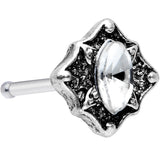 20G 1/4 Clear Gem Rhombus Retro Nose Bone