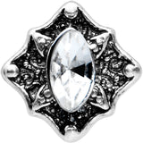 20G 1/4 Clear Gem Rhombus Retro Nose Bone