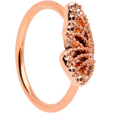 20G 5/16 Rose Gold Tone Textured Butterfly Wing Nose Hoop