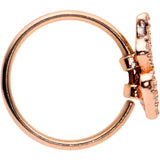 20G 5/16 Rose Gold Tone Textured Butterfly Wing Nose Hoop