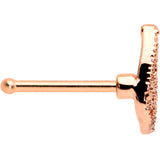 20G 1/4 Rose Gold tone Textured Butterfly Wing Nose Bone