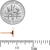 20G 1/4 Rose Gold tone Textured Butterfly Wing Nose Bone