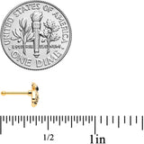 20G 1/4 Black Gem Gold Tone Angular Bee Nose Bone