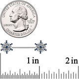 14G 9/16 Blue Gem Festive Snowflake Christmas Nipple Ring Set
