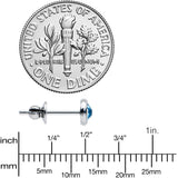 4mm Blue Crystal Implant Grade Titanium Stud Earrings