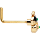 20G 7mm Gold Tone Mom Baby Whale L Shape Nose Ring