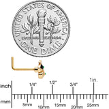 20G 7mm Gold Tone Mom Baby Whale L Shape Nose Ring