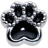 20G 1/4 Textured Black Paw Print Nose Bone