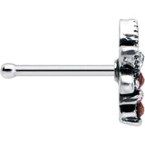 20G 1/4 Clear Pink Gem Abstract Leaf Flower Nose Bone