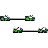 14G 9/16 Black Boo Smile Ghost Halloween Barbell Nipple Ring Set