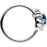 20G 5/16 Clear Blue Gem Oval Swirl Nose Hoop