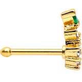 20G 1/4 Clear Purple CZ Gem Gold Tone Bunch Grapes Nose Bone