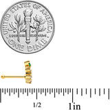 20G 1/4 Clear Purple CZ Gem Gold Tone Bunch Grapes Nose Bone