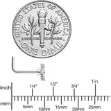 20G 1/4 Clear Blue Gem Festive Snowflake L Shape Nose Ring