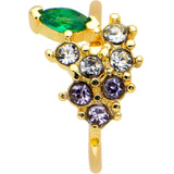 20G 5/16 Clear Cz Gem Gold Tone Bunch Grapes Nose Hoop