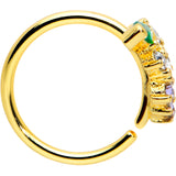 20G 5/16 Clear Cz Gem Gold Tone Bunch Grapes Nose Hoop