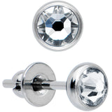 3mm Clear Crystal Implant Grade Titanium Stud Earrings