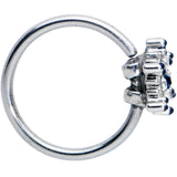 20G 5/16 Clear Blue Gem Festive Snowflake Nose Hoop