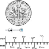 3mm Blue CZ Gem Implant Grade Titanium Stud Earrings