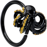 20G 5/16 Black Understated Octopus Cartilage Closure Ring