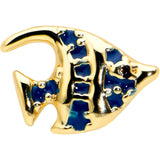 20G 1/4 Blue Gem Gold Tone Adorable Angelfish Nose Bone