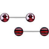 14G 9/16 Licensed Nightmare on Elm St Freddy Nipple Ring Set