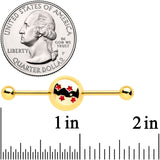 14G Gold Tone Licensed Dragonball Z Industrial Barbell 38mm