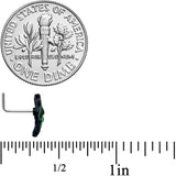 20G 7mm Striking Black Peacock Feather L Shape Nose Ring